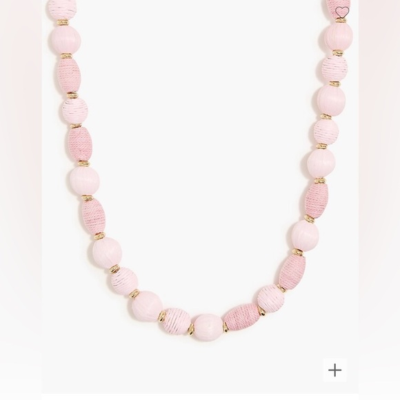 J.Crew Pink Raffia Wrapped Necklace - Picture 1 of 7